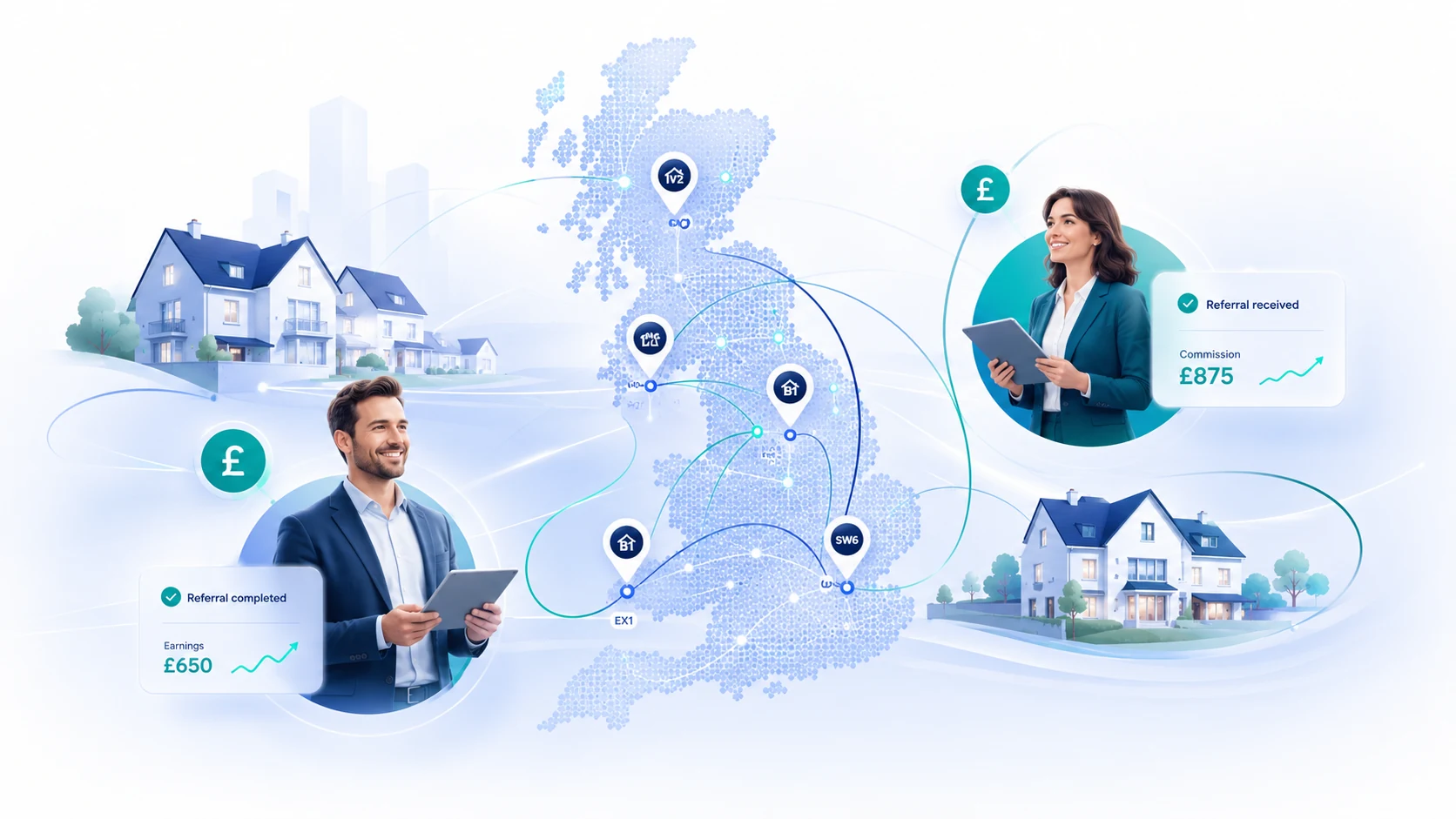 Illustrative PatchRelay referral network across the UK